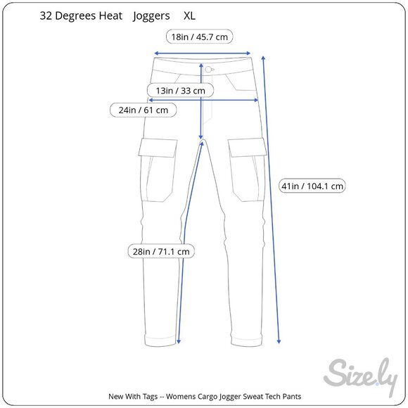 32 Degrees Womens Cargo Joggers Black XL Relaxed Fit Stretch Sweatpants New NWT - Picture 7 of 7